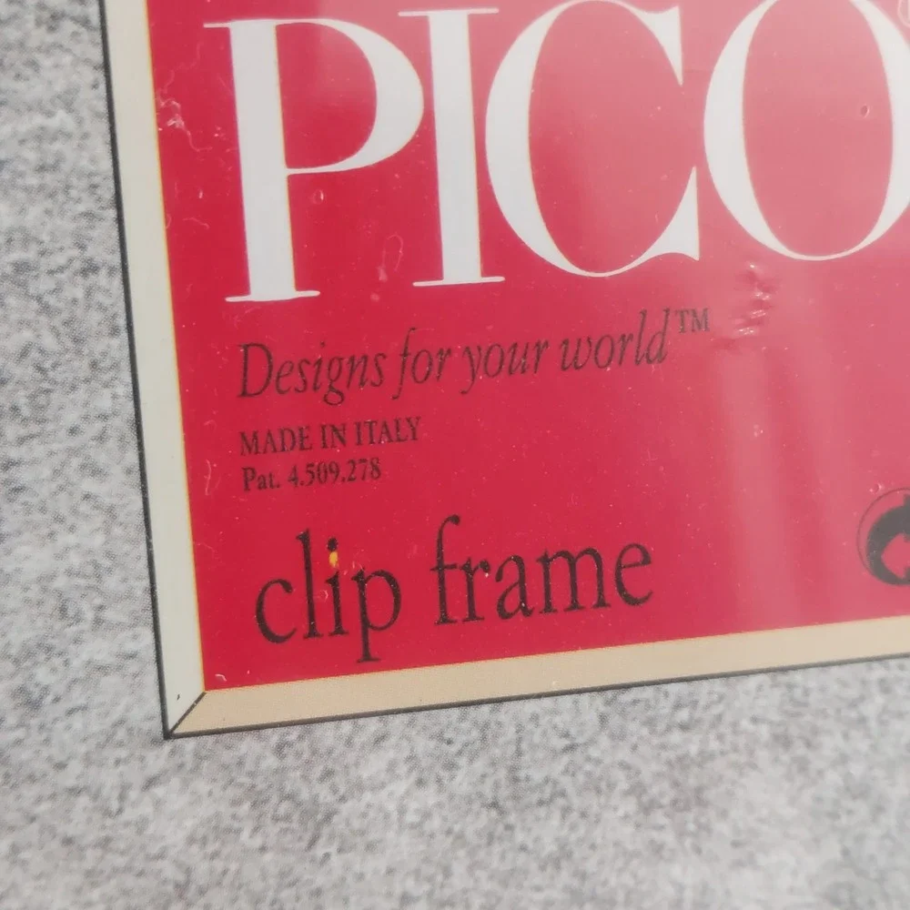 PICO Vintage 1992 Glass Clip Frame 8x10 Frameless Minimalist Made in Italy Chic